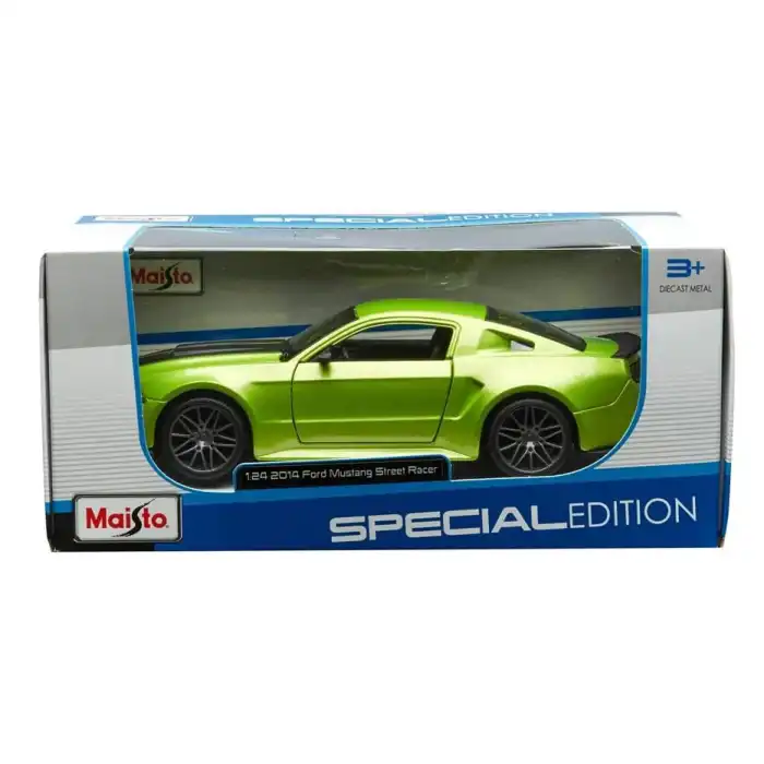 Maisto 1:24 2014 Ford Mustang Street Racer Yeşil Metal Model Araba - 31506
