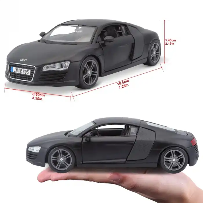 Maisto 1:24 Audi R8 Siyah Metal Model Araba - 31281