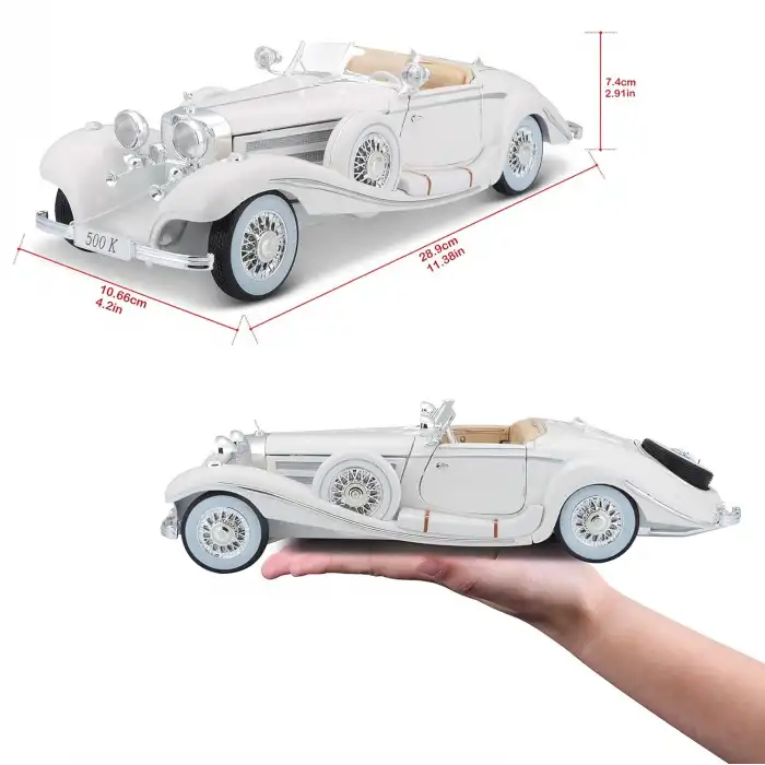 Maisto Premiere Edition 1:18 1936 Mercedes Benz 500 K Typ Specialroadster Beyaz - 36055