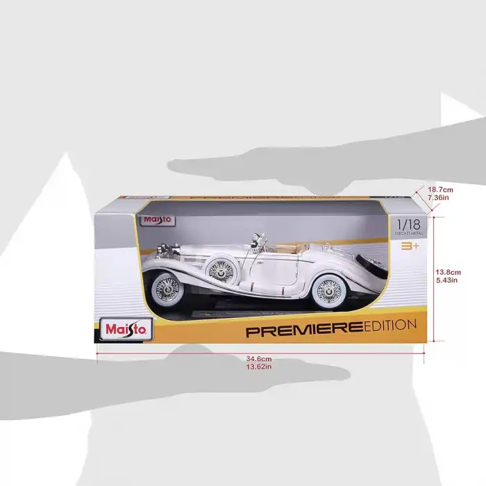 Maisto Premiere Edition 1:18 1936 Mercedes Benz 500 K Typ Specialroadster Beyaz - 36055