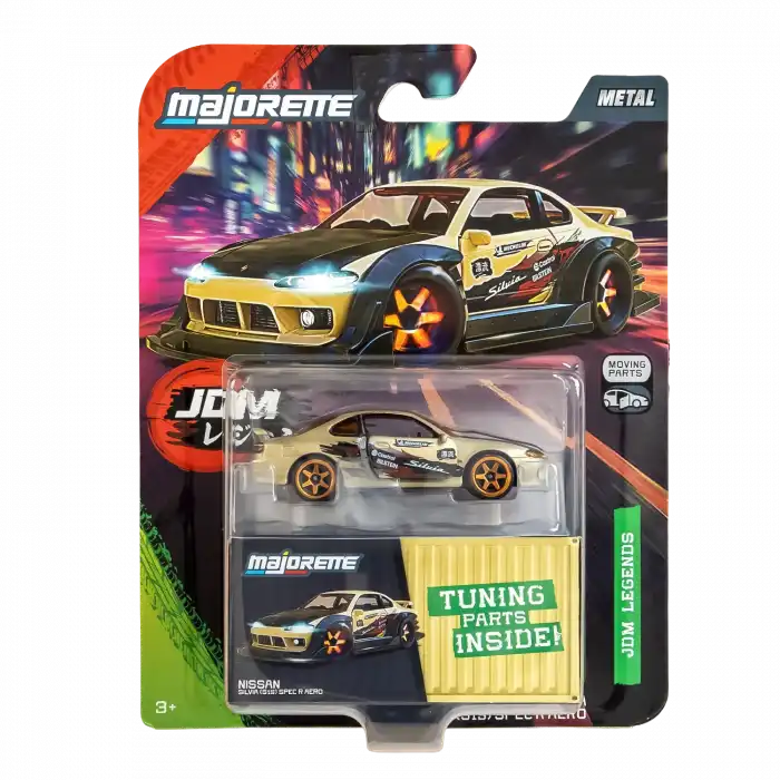 Majorette JDM Legends Moving Parts Nissan Silvia (S15) Spec R Aero Diecast Model Araba