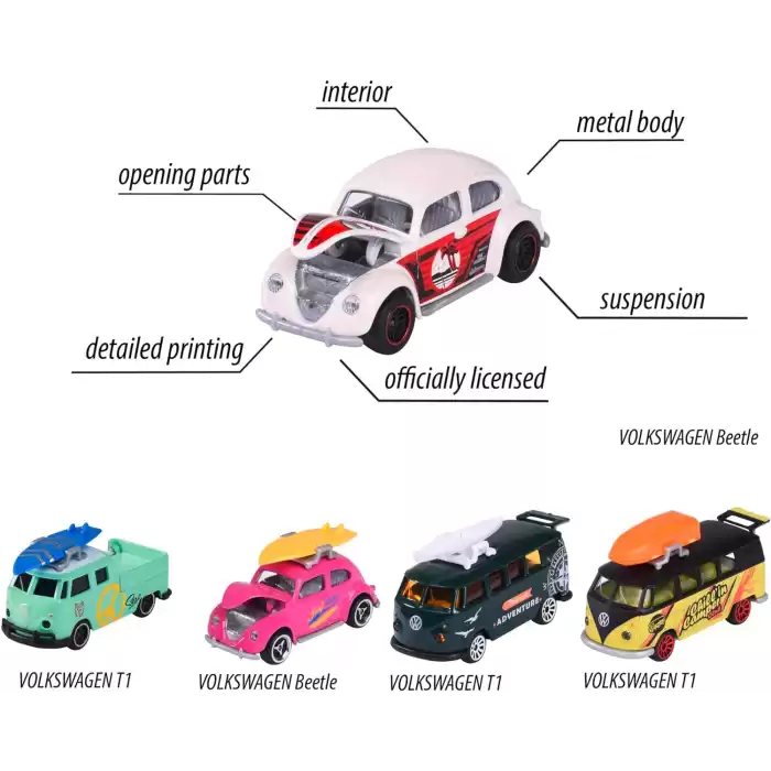 Majorette Volkswagen The Originals 5 Araçlı Hediye Paketi