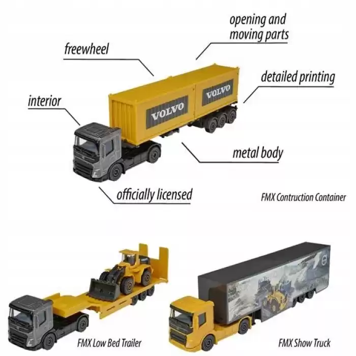 Majorette Volvo FMX Low Bed Trailer