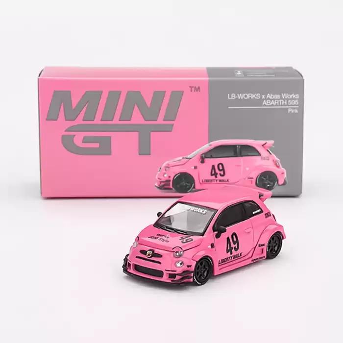 Mini GT 1/64 ABARTH 595 LB-WORKS x Abas Works Pink - MGT00851