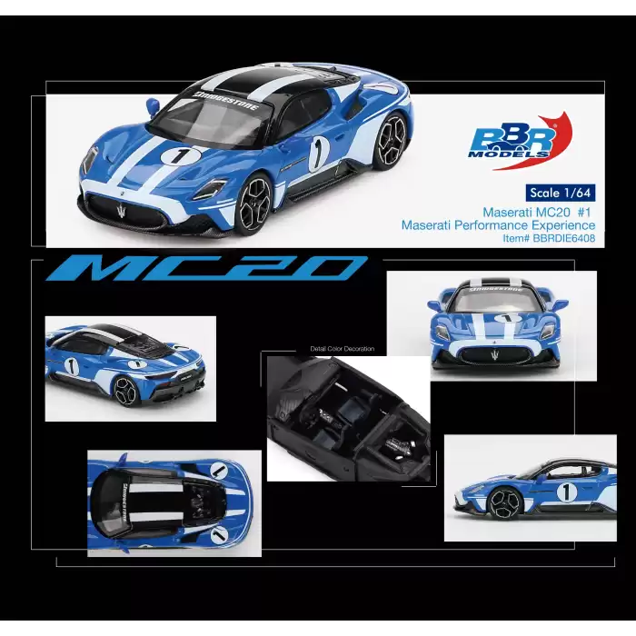 Mini GT 1/64 BBR Maseratti MC20 1 Maserati Performance Experience - BBRDIE6408