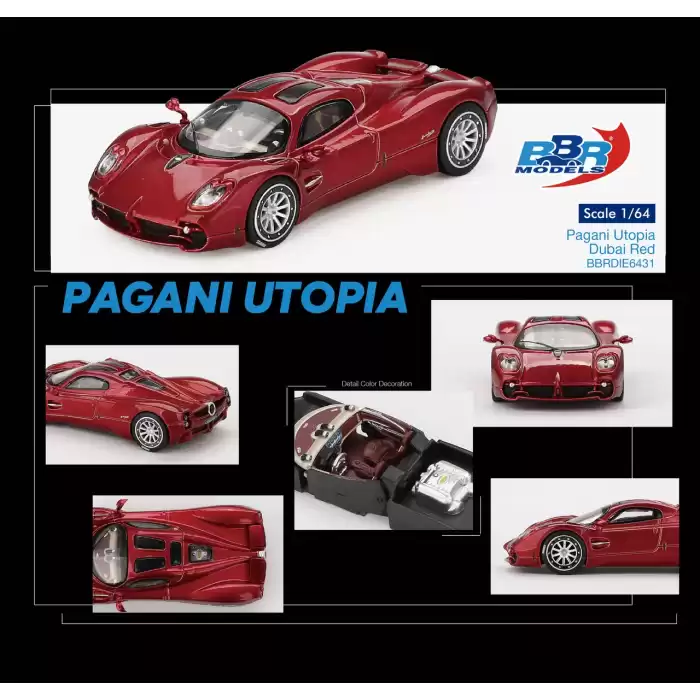 Mini GT 1/64 BBR Pagani Utopia Dubai Red - BBRDIE6431
