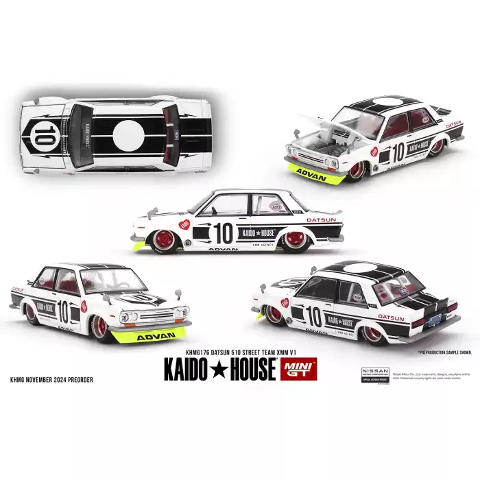 [Ön Satış ] Mini GT 1/64 KaidoHouse Datsun 510 Street Team XMM V1 - KHMG176
