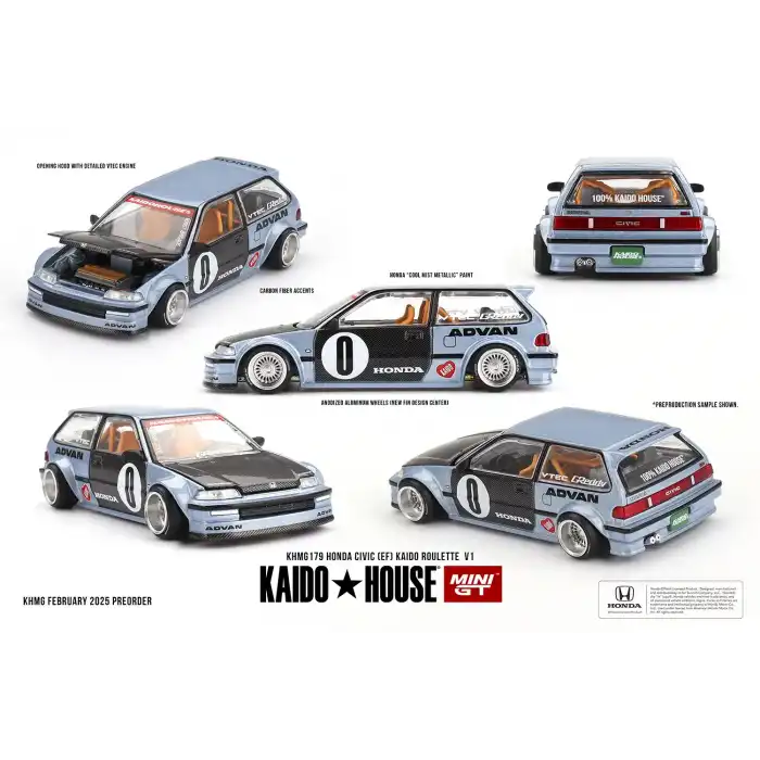 [Ön Satış] Mini GT 1/64 KaidoHouse Honda Civic (EF) Kaido Roulette V1 - KHMG179