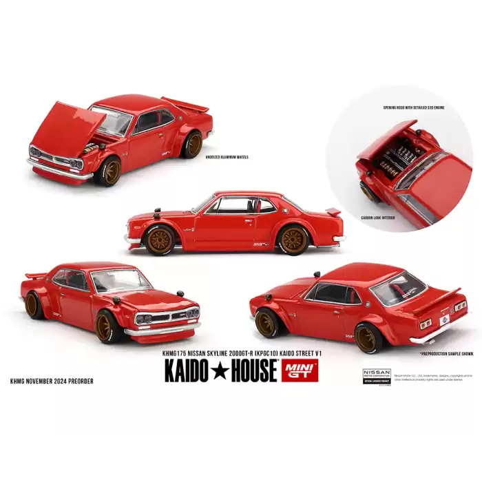 Mini GT 1:64 [KaidoHouse & MiniGT] Nissan Skyline 2000GT-R (KPGC10) Kaido Street V1 KHMG175