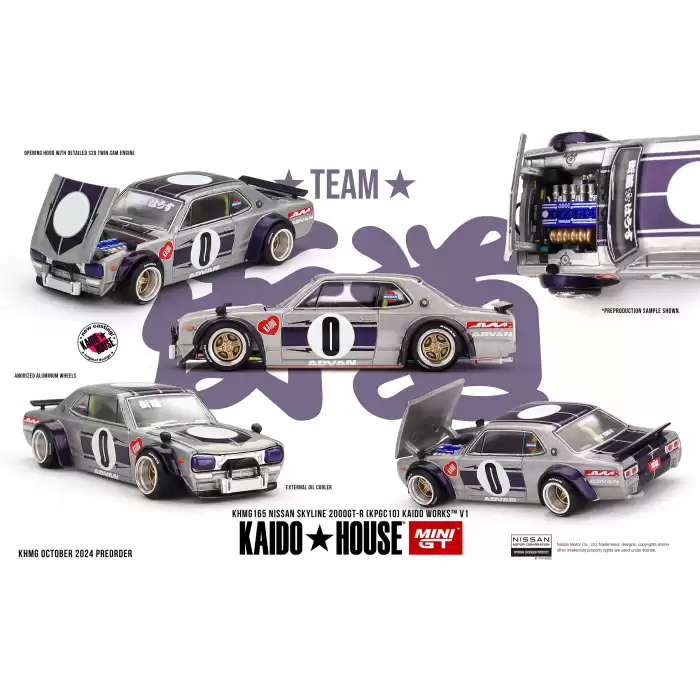 Mini GT 1/64 [KaidoHouse x MiniGT] Nissan Skyline 2000GT-R (KPGC10) Kaido Works V1 - KHMG165