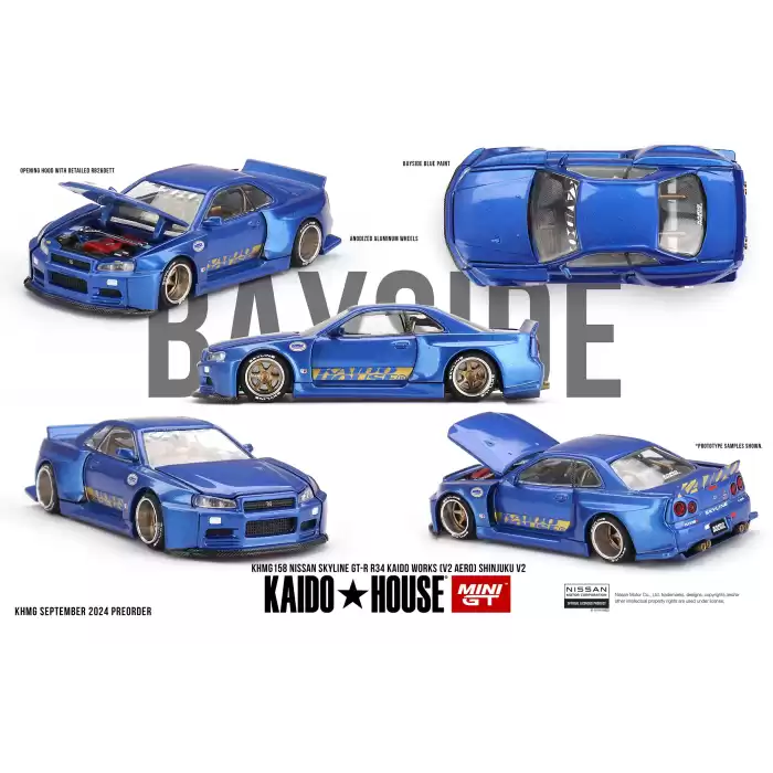 Mini GT 1/64 [KaidoHouse x MiniGT] Nissan Skyline GT-R (R34) Kaido Works (V2 Aero) SHINJUKU V2 - KHMG158