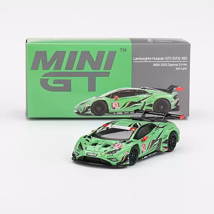 Mini GT 1/64 Lamborghini Huracán GT3 EVO2 Iron Lynx IMSA 2023 Daytona 24 Hrs - MGT00813