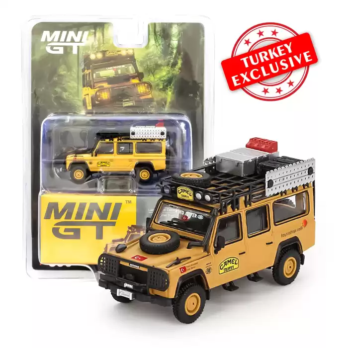Mini GT 1:64 Land Rover Defender 110 1989 Camel Trophy Amazon Team Turkey Turkey Exclusive - MGT00856