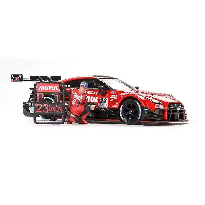 Mini GT 1/64 Nissan GT-R NISMO #23 MOTUL AUTECH GT-R 2021 SUPER GT SERIES Suzuka winner W/ Matsuda Figure Tsugio Matsuda Collection No.2 - MGT00875