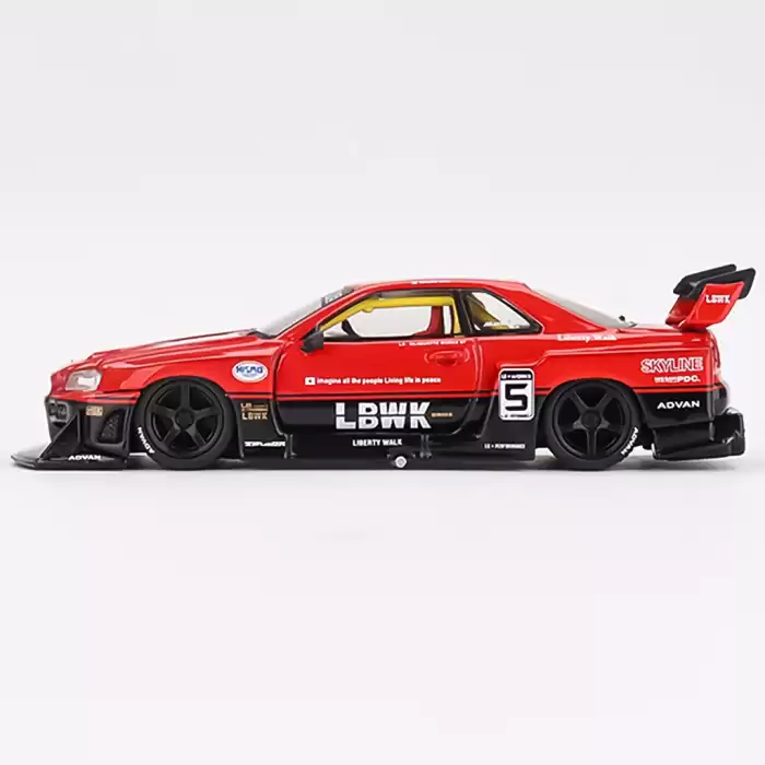 Mini GT 1/64 Nissan LB-ER34 Super Silhouette SKYLINE Red/Black - MGT00843