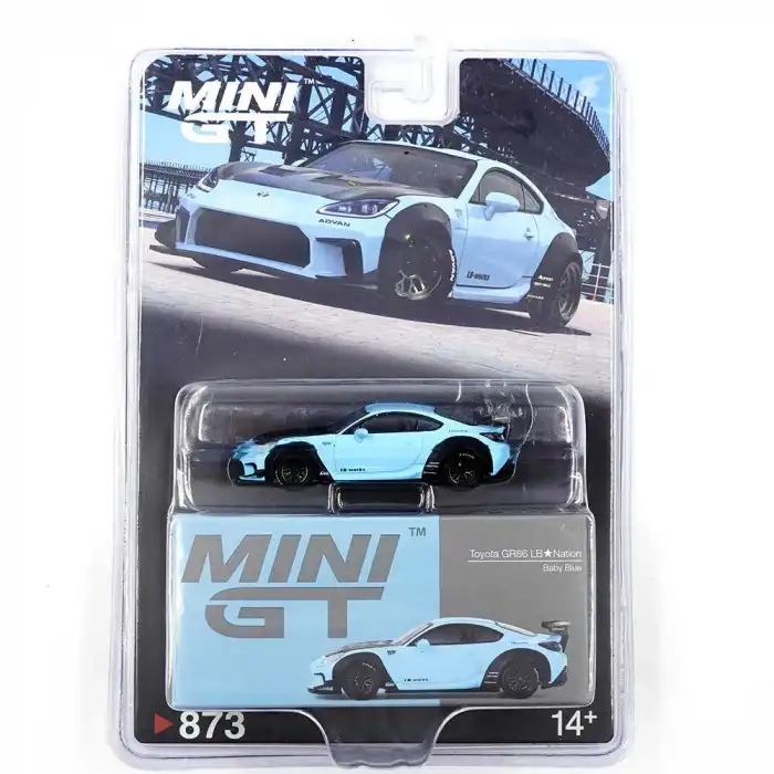 Mini GT İkili Set Porsche 911 GT3 VIRginia Roxy ve Toyota GR86 LB Nation Baby Blue