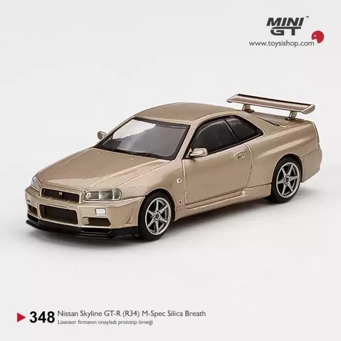 Mini GT Nissan Skyline GT-R (R34) M-Spec Silica Breath - 348