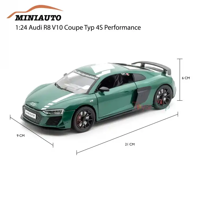 MINIAUTO 1:24 Audi R8 V10 Coupe Typ 4S Performance Yeşil - 24273Y