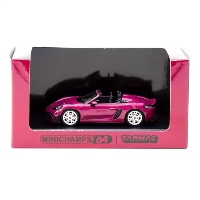 Minichamps | Tarmac Works 1/64 Porsche 718 Spyder RS Ruby Star Neo - COLLAB64 T64MC-008-RS