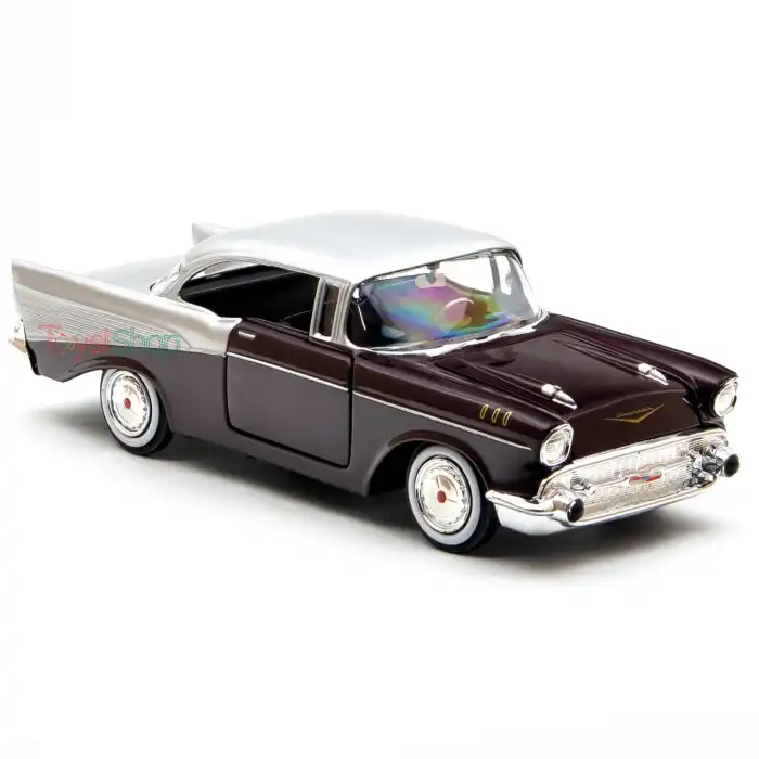Motor Max 1:24 1957 Chevy Bel Air Mor Krom - 73228
