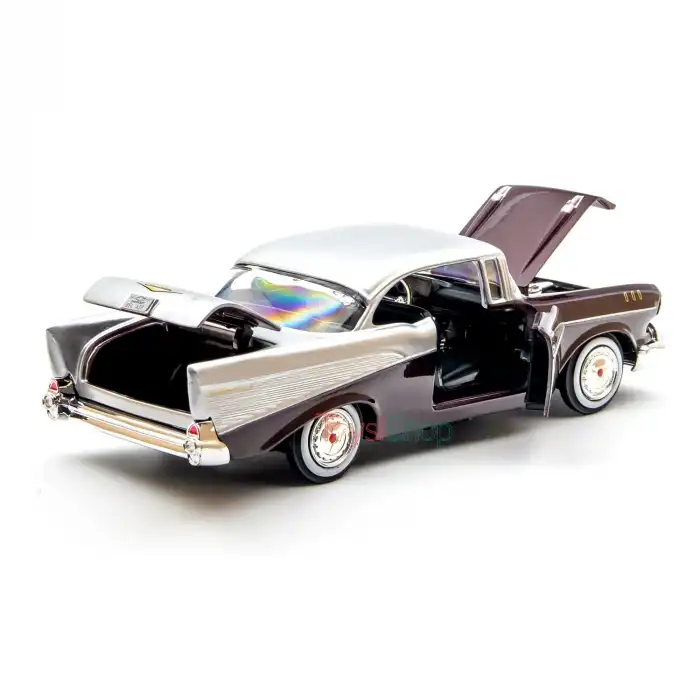 Motor Max 1:24 1957 Chevy Bel Air Mor Krom - 73228