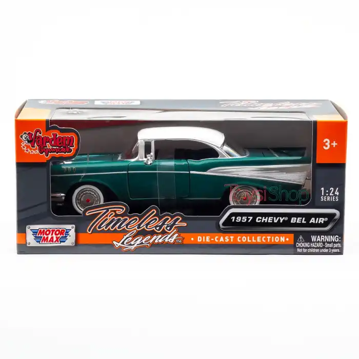 Motor Max 1:24 1957 Chevy Bel Air Yeşil Krom - 73228