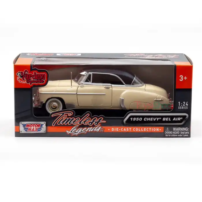 Motor Max 1:24 Chevy Bel Air – Die Cast Model Araba Sarı - 73268