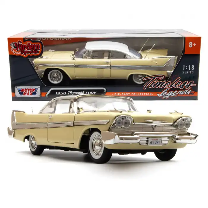 Motor Max 1:18 1958 Plymouth Fury Diecast Model Araba Sarı - 73115
