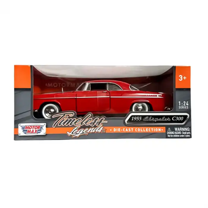 Motor Max 1:24 1955 Chrysler C300 Diecast Model Araba Kırmızı - 73302