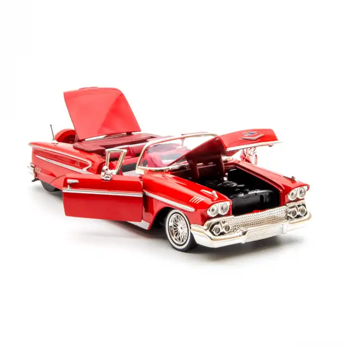 Motor Max 1:24 1958 Chevy Impala Kırmızı Metal Model Araba - 73267AC