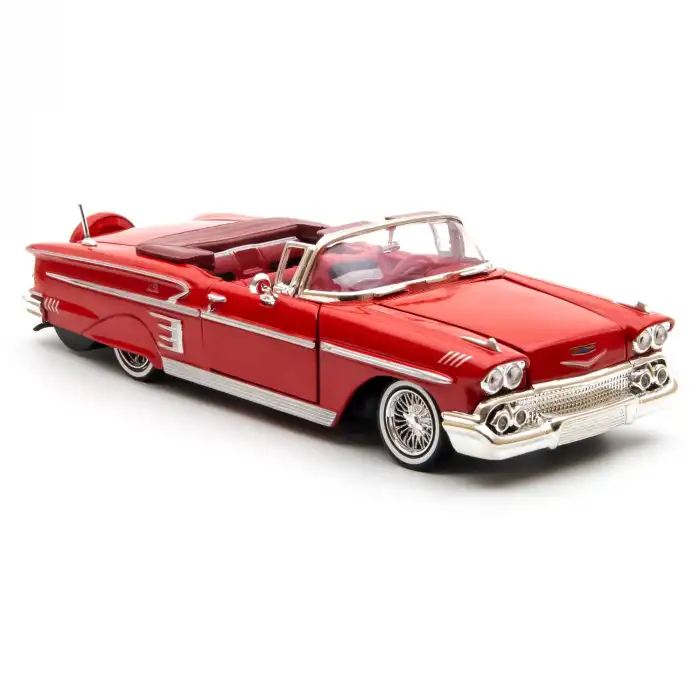 Motor Max 1:24 1958 Chevy Impala Kırmızı Metal Model Araba - 73267AC