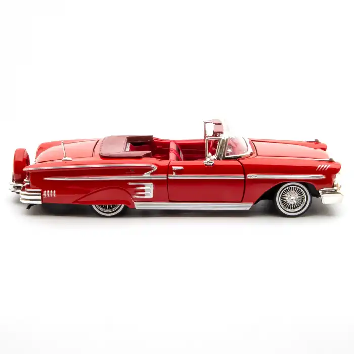 Motor Max 1:24 1958 Chevy Impala Kırmızı Metal Model Araba - 73267AC