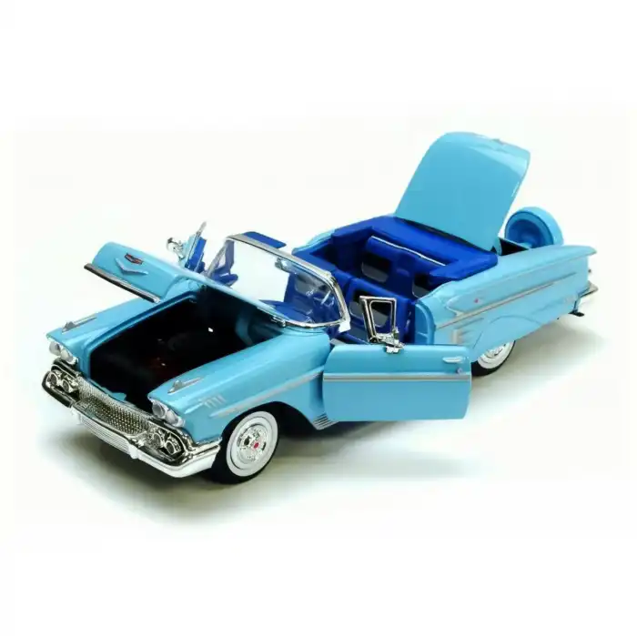 Motor Max 1:24 1958 Chevy Impala Mavi Metal Model Araba - 73267AC