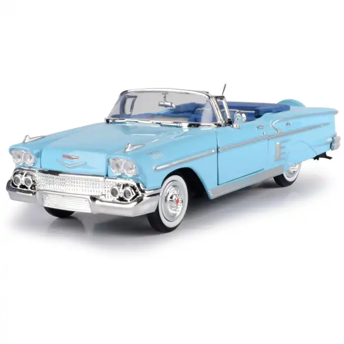 Motor Max 1:24 1958 Chevy Impala Mavi Metal Model Araba - 73267AC