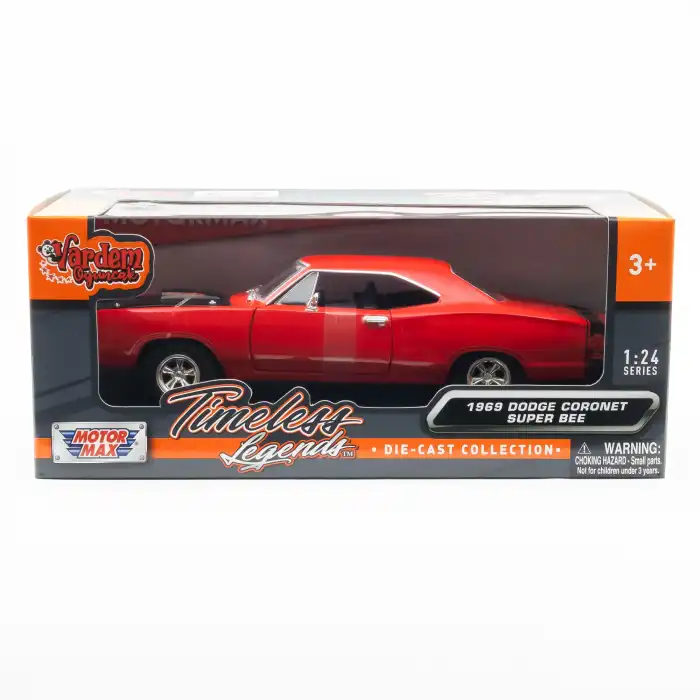 Motor Max 1:24 1969 Dodge Coronet Super Bee Diecast Model Araba Kırmızı - 73315