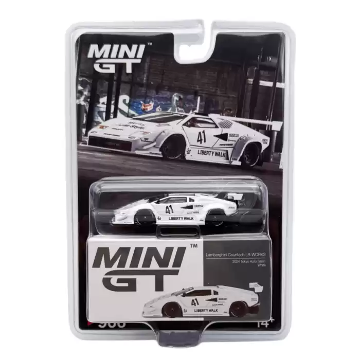 [Ön Satış] Mini GT 1/64 Lamborghini Countach LB-WORKS White 2024 Tokyo Auto Salon MGT00966-BL