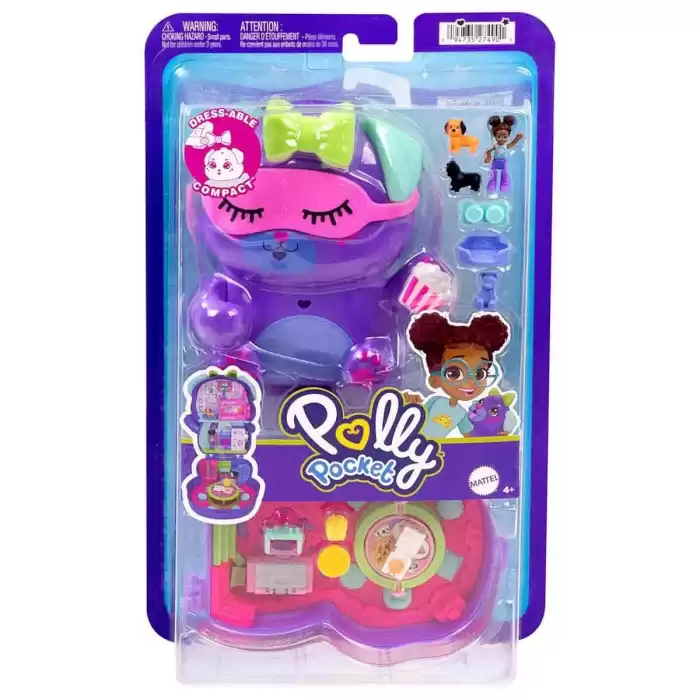 Polly Pocket ve Maceraları Kompakt Oyun Seti JFG56 - Göz Bantlı Köpek