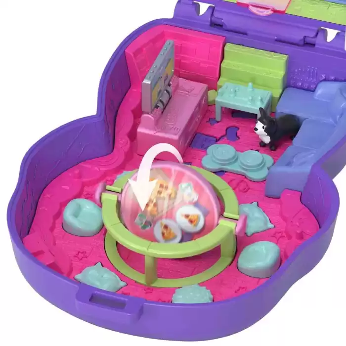 Polly Pocket ve Maceraları Kompakt Oyun Seti JFG56 - Göz Bantlı Köpek