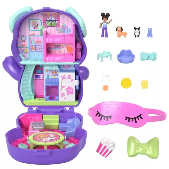 Polly Pocket ve Maceraları Kompakt Oyun Seti JFG56 - Göz Bantlı Köpek