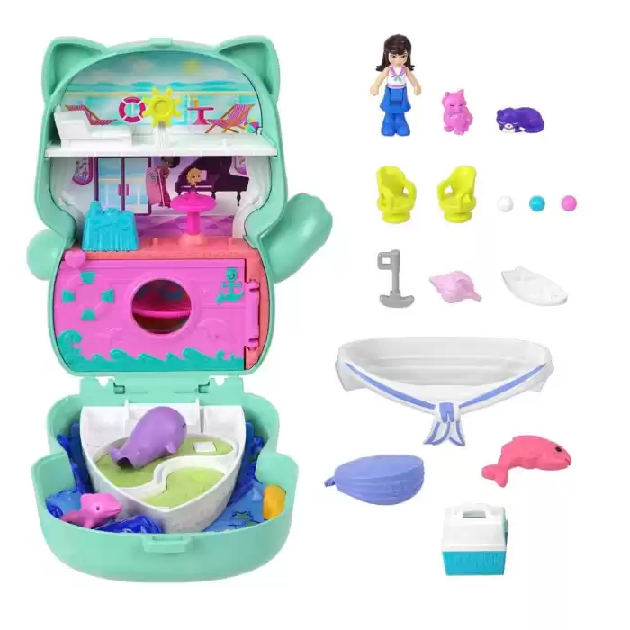 Polly Pocket ve Maceraları Kompakt Oyun Seti JFG56 - Yeşil Kedi