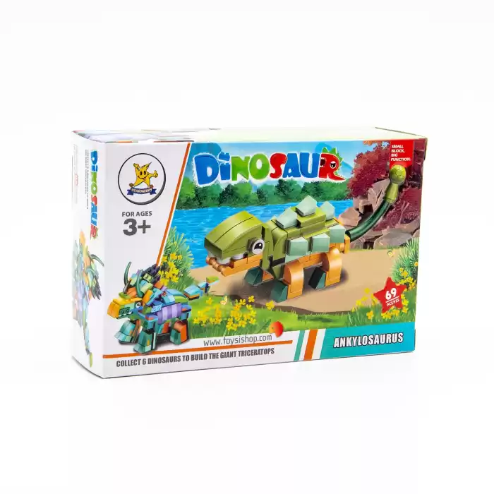 Kızılkaya - Ankylosaurus Dinozor Blok Oyuncak - SM2550-04