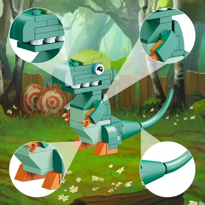 Kızılkaya - Dinosaur 6 Farklı Dinozor Blok Oyuncak Yapım Seti - 408 Parça SM2505