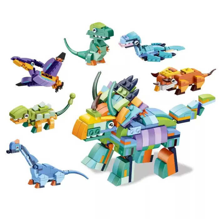 Kızılkaya - Triceratops Dinozor Blok Oyuncak - SM2550-02