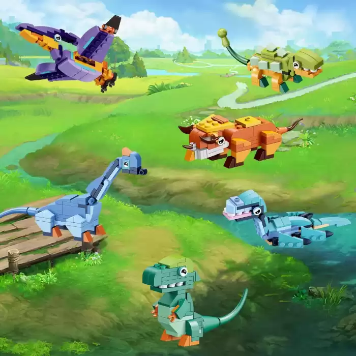Kızılkaya - Dinosaur 6 Farklı Dinozor Blok Oyuncak Yapım Seti - 408 Parça SM2505