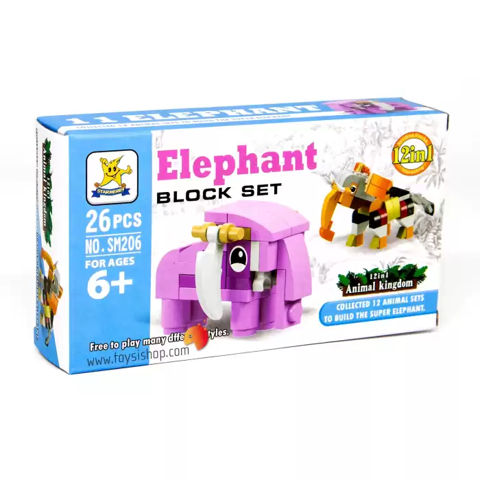 Bricks Hayvan Krallığı Elephant - Blok Oyuncak SM206B-11
