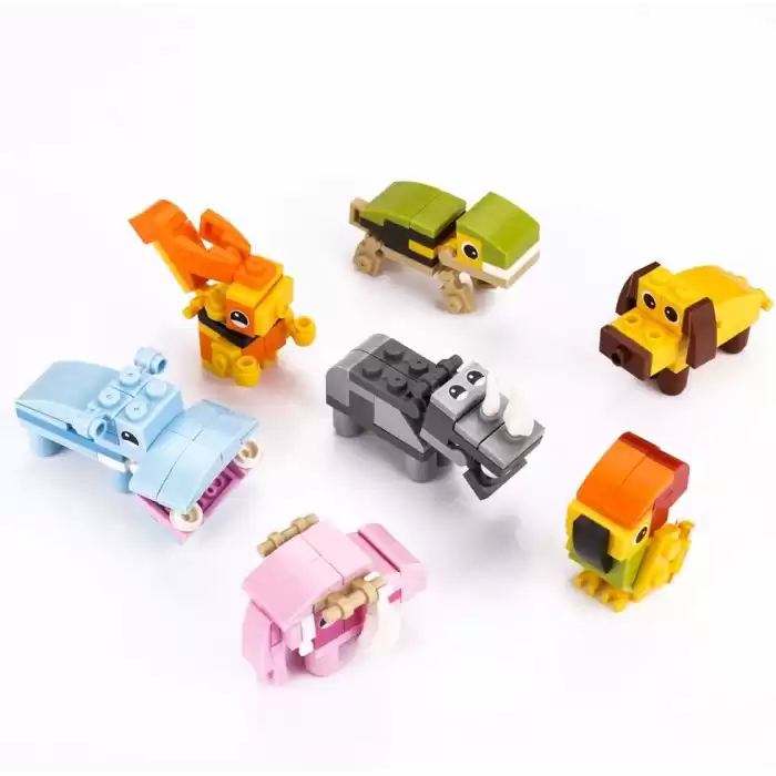 Bricks - Hayvan Krallığı Fil - 12 Farklı Blok Oyuncak Yapım Seti - SM206B