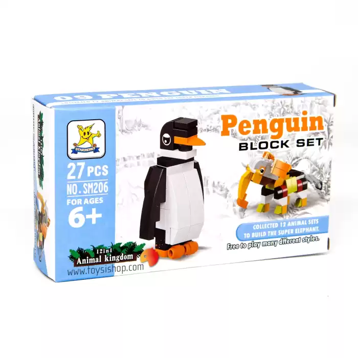 Bricks - Hayvan Krallığı Penguin - Blok Oyuncak SM206B-09