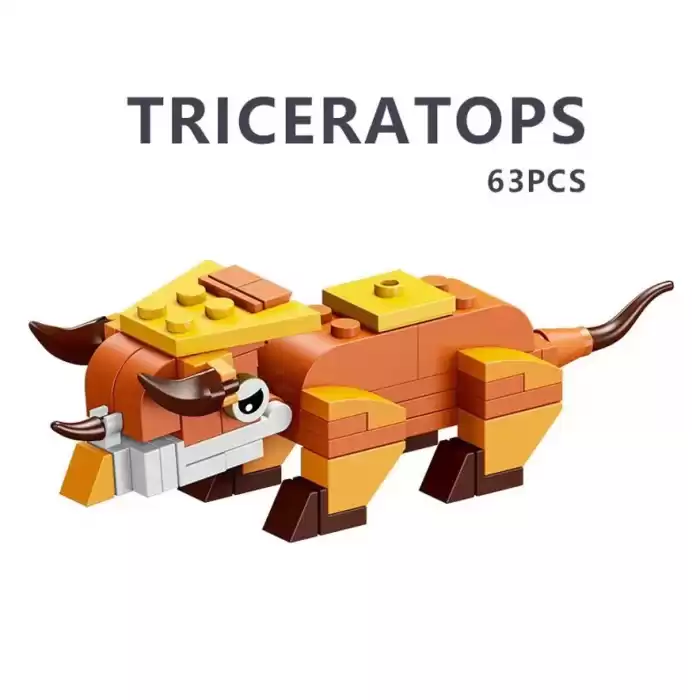 Kızılkaya - Triceratops Dinozor Blok Oyuncak - SM2550-02