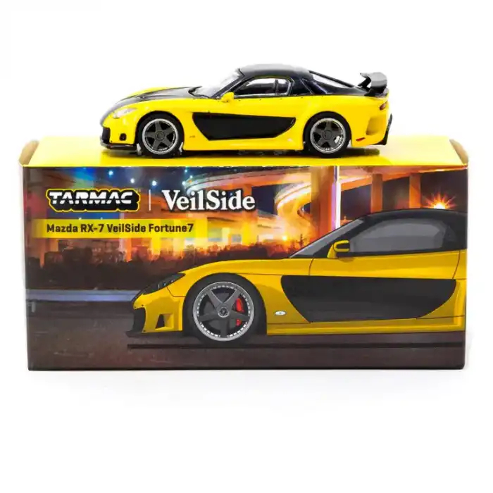 Tarmac Works 1/64 Mazda RX-7 VeilSide Fortune7 Yellow / Black - GLOBAL64