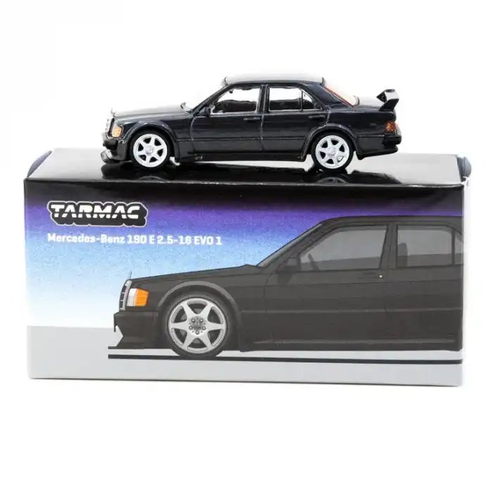 Tarmac Works 1/64 Mercedes-Benz 190 E 2.5-16 EVO 1 Blue-Black Metallic - GLOBAL64
